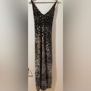 Amelia Couture Leopard Velvet Dress Gown Sexy Open Back Skims-style